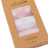 Emotion & Kids Hearts and Stars pink baby socks 3 pack