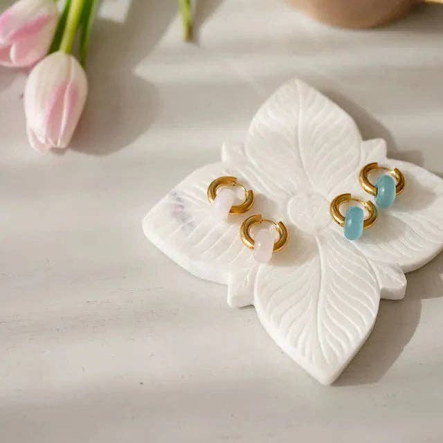 Waterproof 18k gold-plated hoop earrings by Greenwood Designs