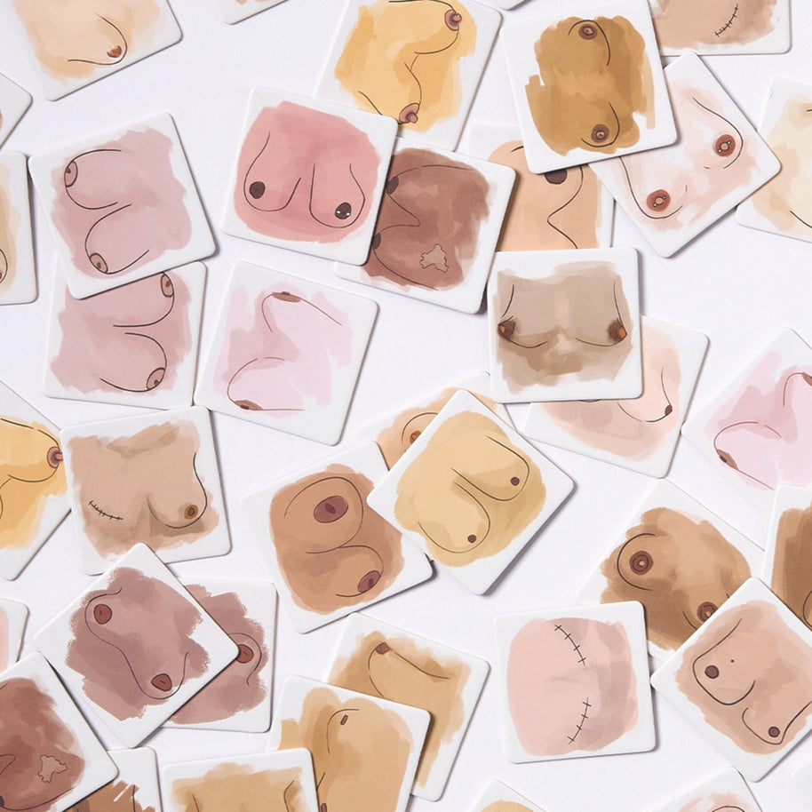 Boobs Memory matching game with illustrated pairs of boobs