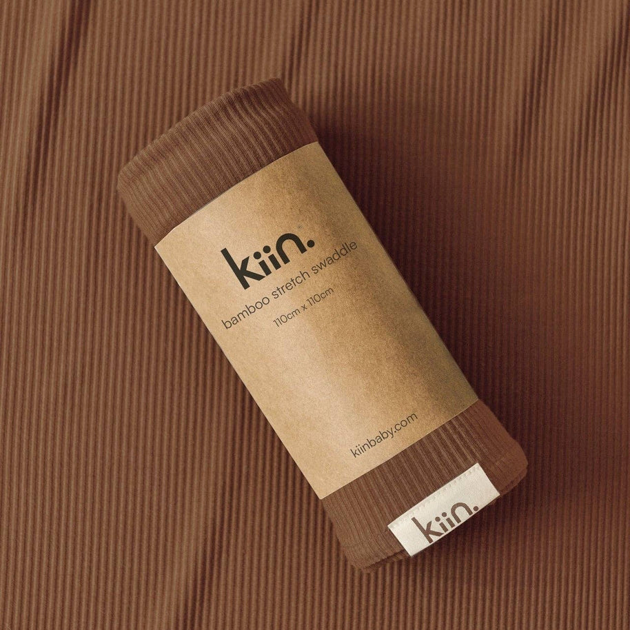 Kiin Baby Bamboo Stretch Swaddle in Chocolate