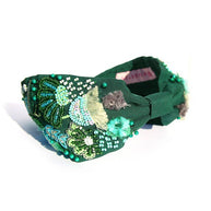 Emerald green embellished statement headband by Kingston