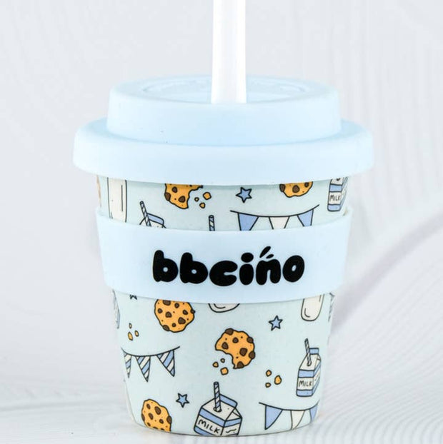 BBcino Tough Cookie in Blue Babycino Cup 120ml with reusable straw