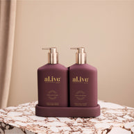 al.ive body festive duo with reversible bottles and mulberry colourway