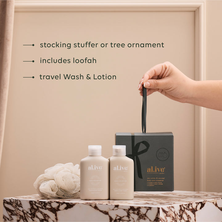 Travel body wash and lotion duo with Aloe Vera and Coconut extract