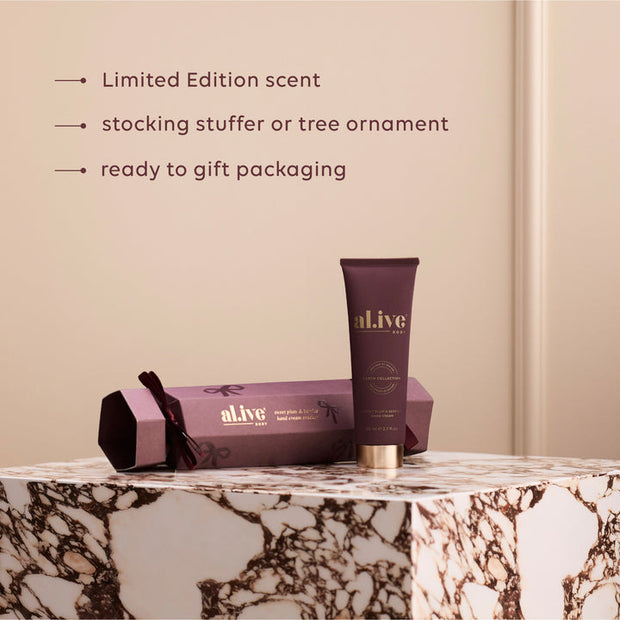 Festive cracker hand cream gift with Davidson Plum and Shea Butter