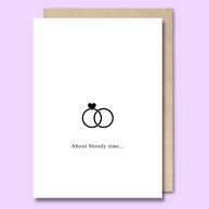 Unseasoned Greetings About Bloody Time wedding card with rings illustration