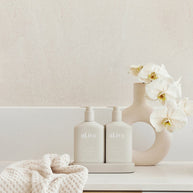 Clean skincare packaging in neutral tones