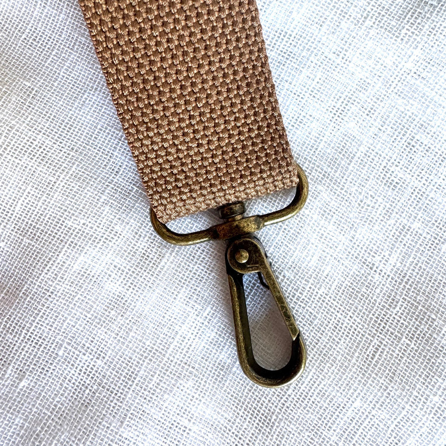 Array Bags Adjustable Strap in Dark Brown with antique gold hardware
