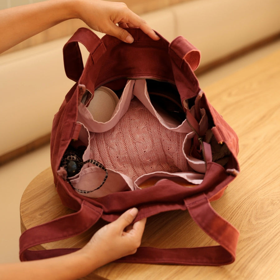 Array Bags Everyday Pocket Tote in Rosewood canvas