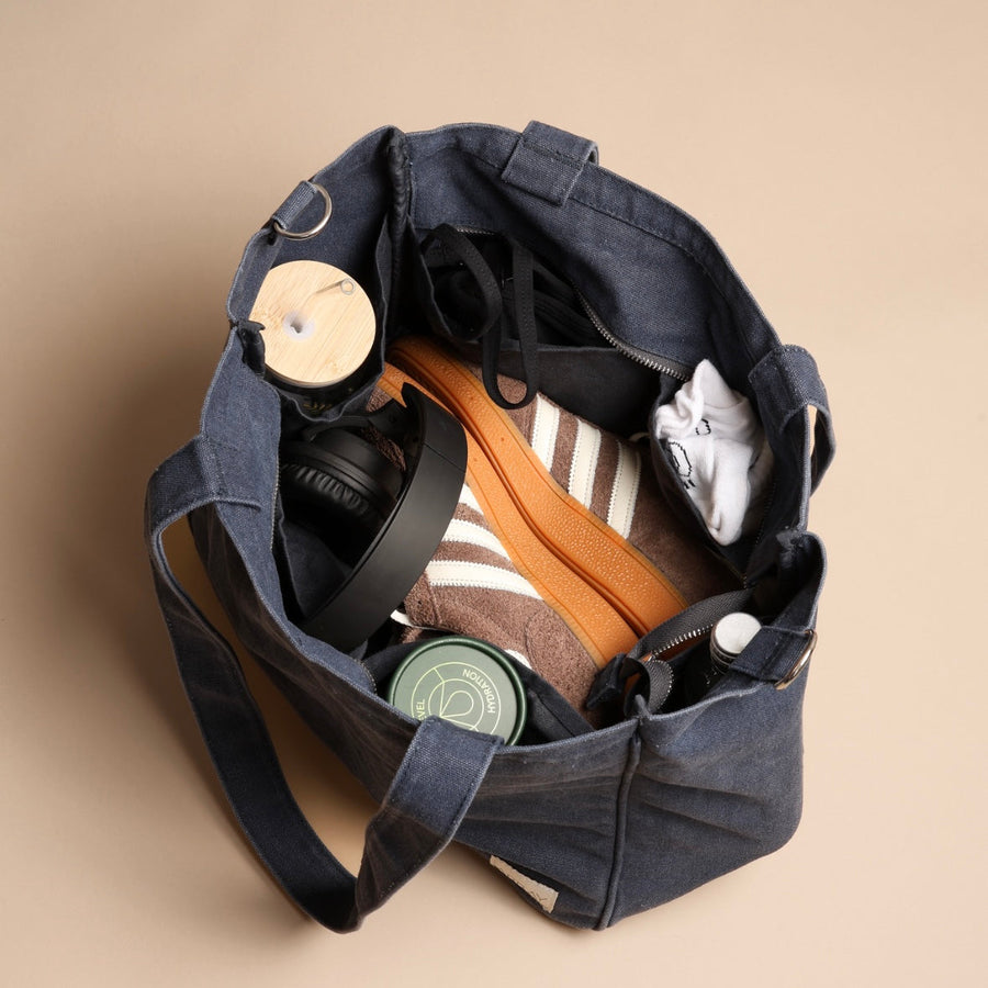 Array Bags Everyday Pocket Tote in Washed Navy canvas
