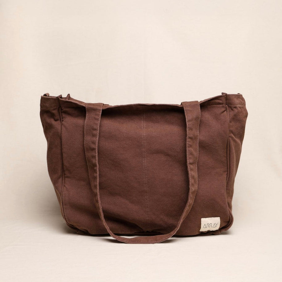 Array Everyday Pocket Tote in Chocolate Brown canvas