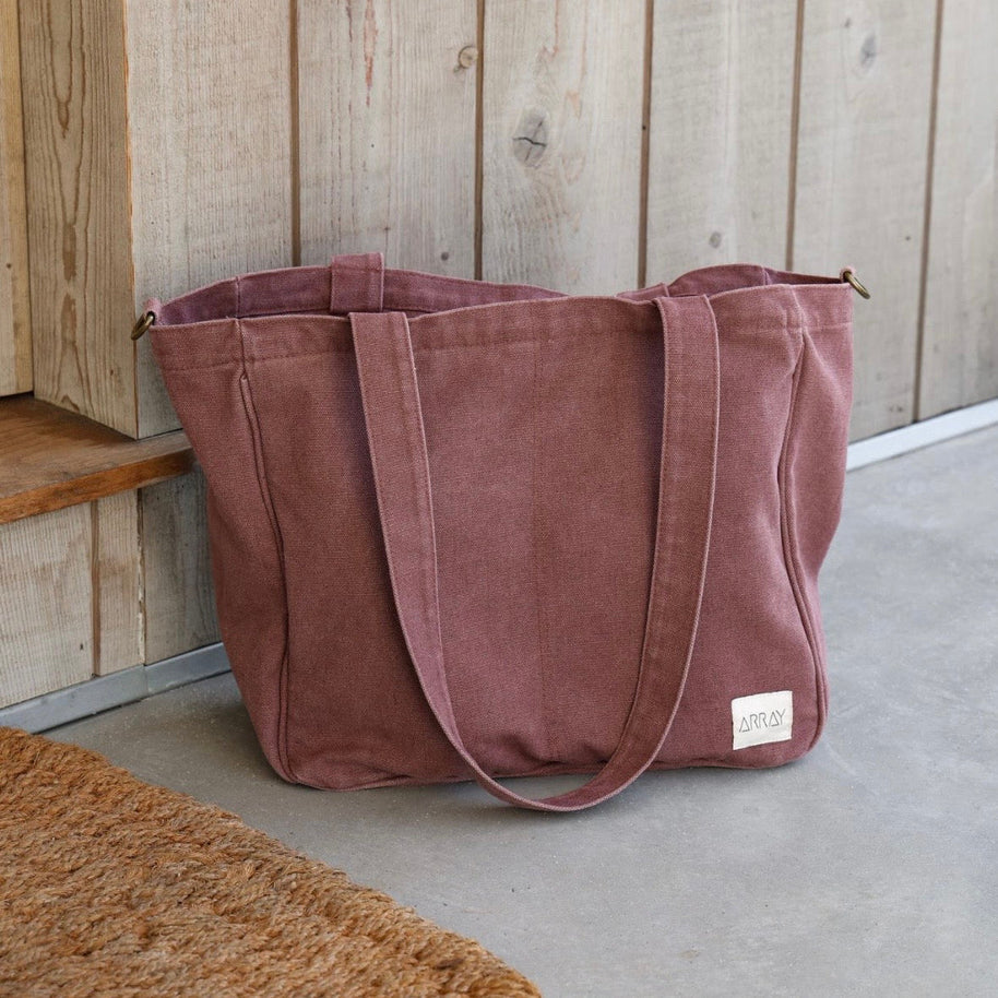 Array Everyday Pocket Tote in Dusty Mauve canvas
