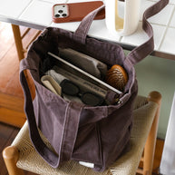Array Midi Pocket Tote in Chocolate Brown canvas