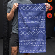 Cheeky Winx Aztec Blue Gym Towel 90x50cm navy pattern
