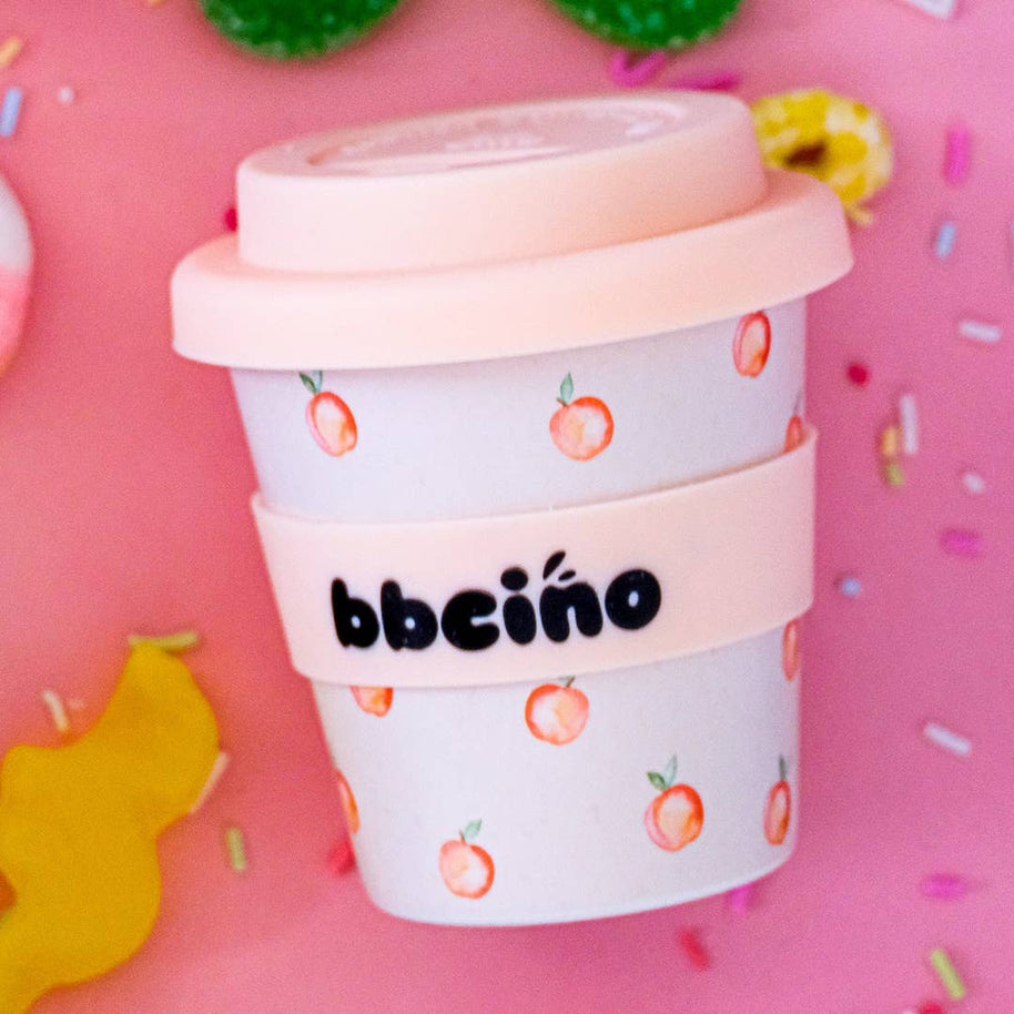 BBcino Peachy Keen Babycino Cup 120ml with silicone straw
