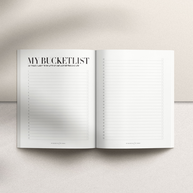 Inspirational bucket list book with stylish black hardcover design