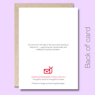 Australian-made greeting card featuring Adelaide Crows guernsey number 6