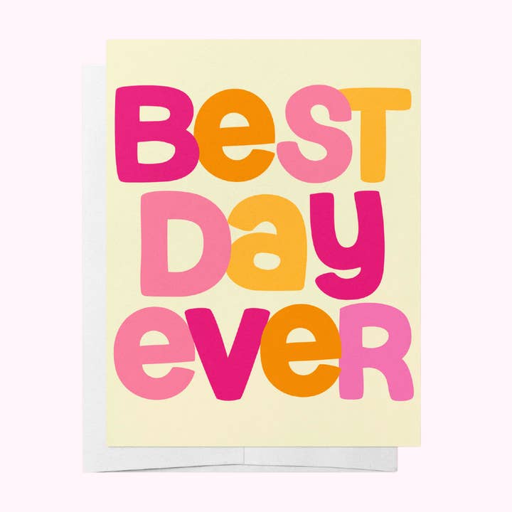 Bad on Paper Best Day Ever wedding greeting card
