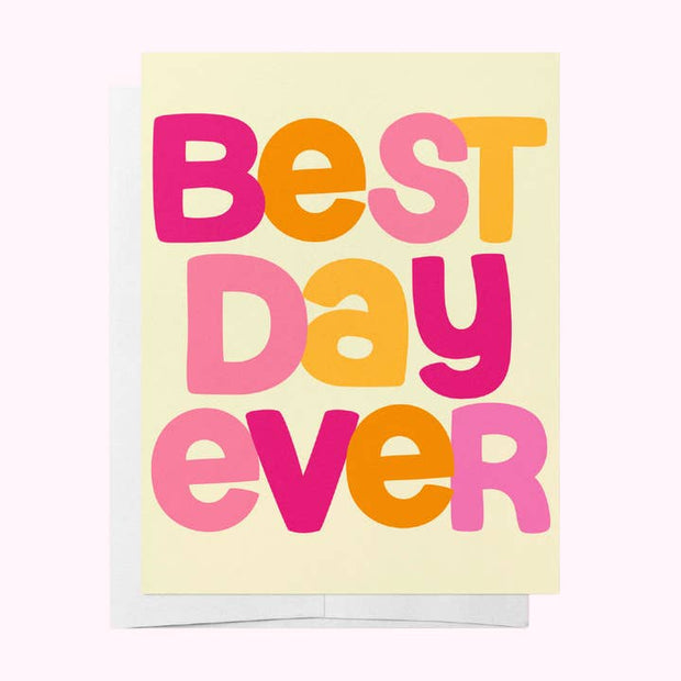 Bad on Paper Best Day Ever wedding greeting card
