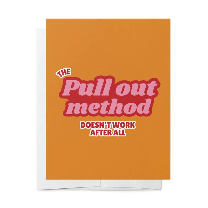 Bad on Paper Pull Out Method baby shower greeting card
