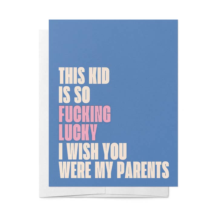 Bad on Paper Wish You Were My Parents baby shower card
