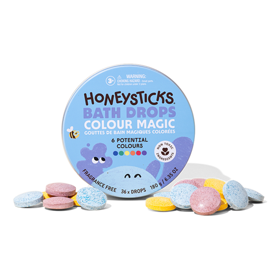 Honeysticks Bath Drops Colour Magic 36 pack in reusable tin