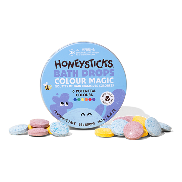 Honeysticks Bath Drops Colour Magic 36 pack in reusable tin