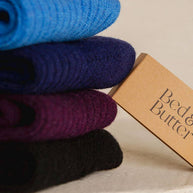 Bed & Butter Comfiest Socks in Wine cashmere wool blend crew length
