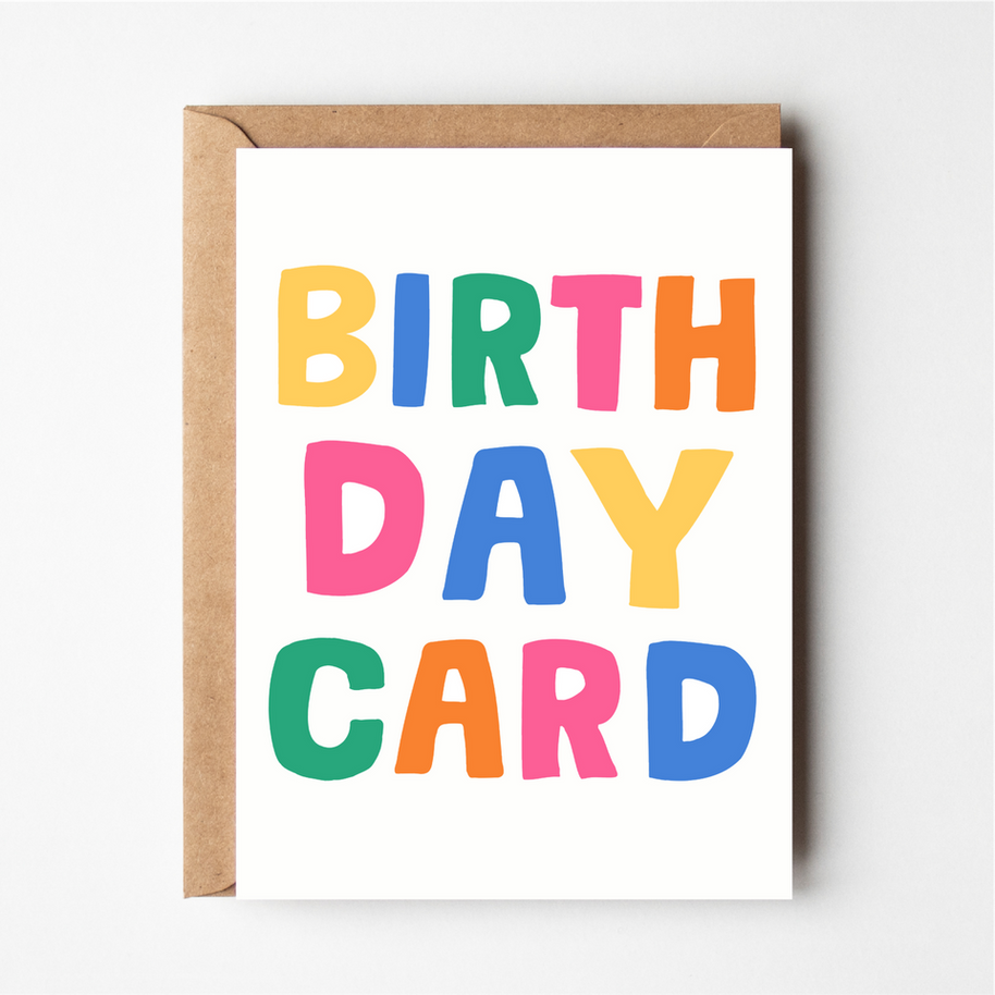 Friends of Henry Birthday Card Greeting Card with rainbow block lettering