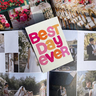 Bold colourful typography wedding card handmade in Australia