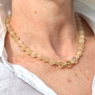 Boss + Me Citrine Beaded Necklace with heart clasp