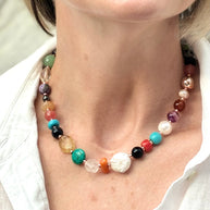 Boss + Me Mixed Semi-Precious Stones Necklace