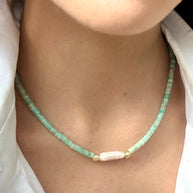 Boss + Me Turquoise and Freshwater Pearl Necklace