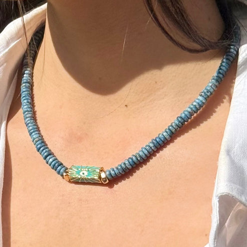 Boss+me Turquoise & Evil Eye Necklace