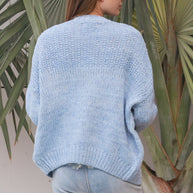 Sky Blue Chunky Knit Cardigan
