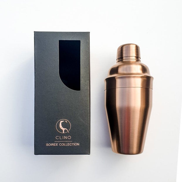 CLINQ Copper Cocktail Shaker in rose gold finish