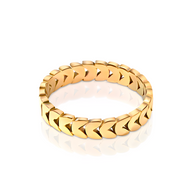 18k gold plated stainless steel interlocking link ring