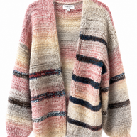 Charlotte the Label brown striped chunky knit cardigan