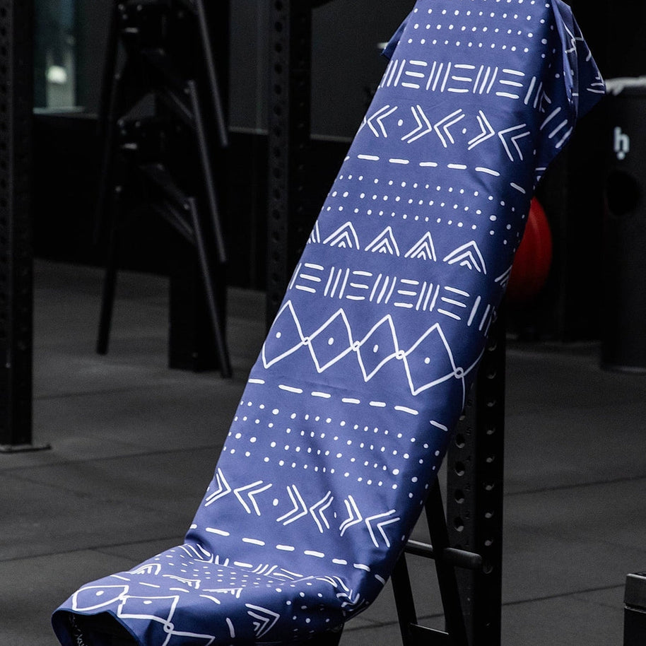 Cheeky Winx Hooded Aztec Blue gym towel with non slip hood