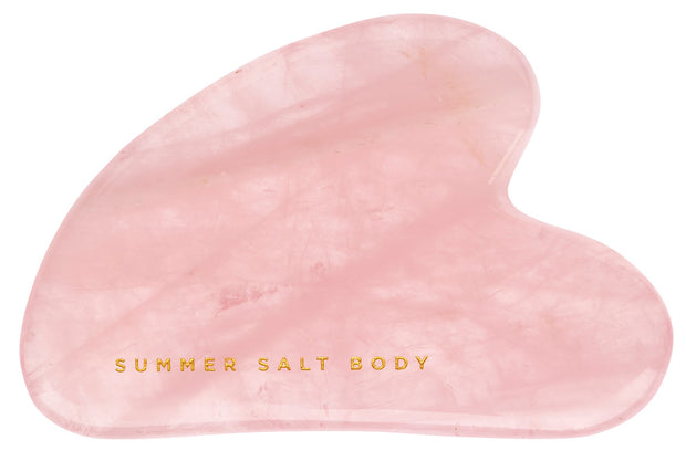 Summer Salt Body Rose Quartz Gua Sha facial massage tool in gift box