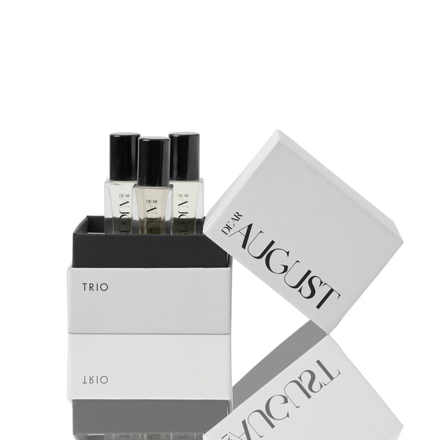Top Drawer Trio Collection gift box with Blush, Envy & Rain 5mL perfume oils