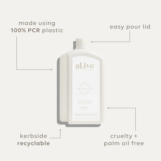 Australian-made vegan wash refill mango lychee