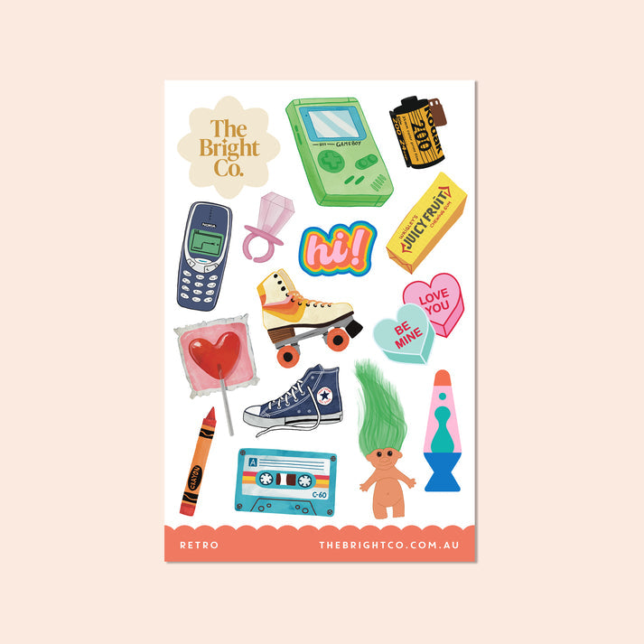 Retro 90's Game Boy Sticker Sheet