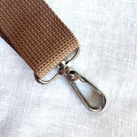 Dark brown detachable bag strap with clip hardware by Array Bags
