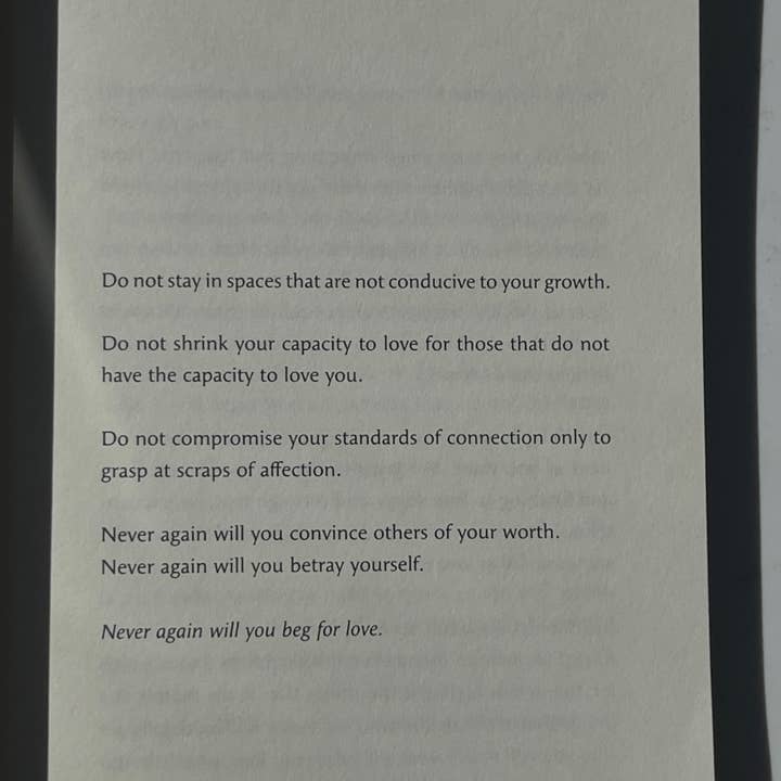 Deja Rae self-love and healing prose collection with rose foil details