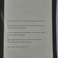 Deja Rae self-love and healing prose collection with rose foil details