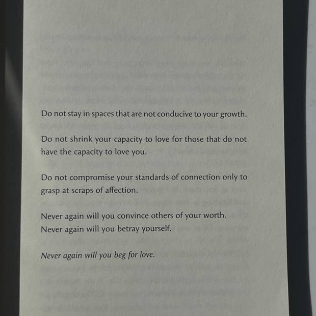 Deja Rae self-love and healing prose collection with rose foil details
