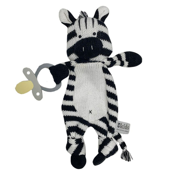 ES Kids Knitted Eco Zebra Baby Comforter 30cm