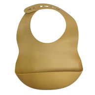 ES Kids Mustard Silicone Baby Bib with crumb catcher pocket