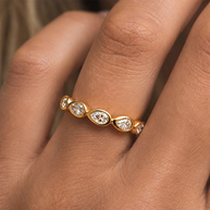 EVER Jewellery Cascade Gold Ring on finger